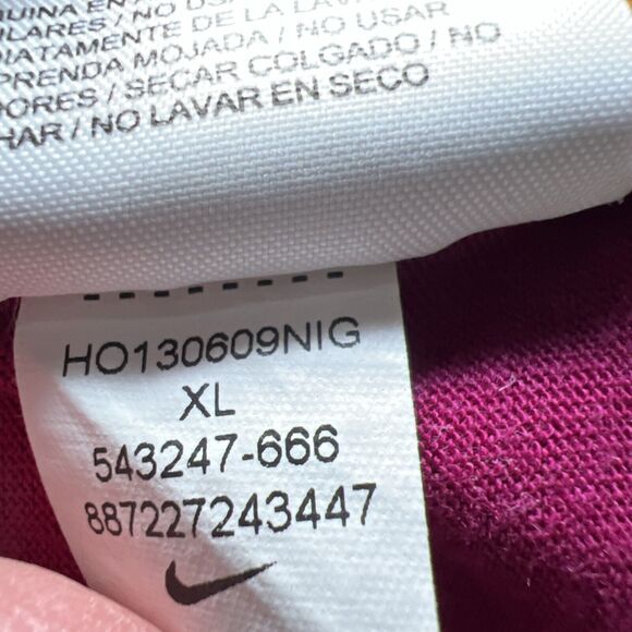 Nike Dri-Fit Women's XL Loose Fit Long Sleeve Shirt Magenta Round Neck - Picture 10 of 10